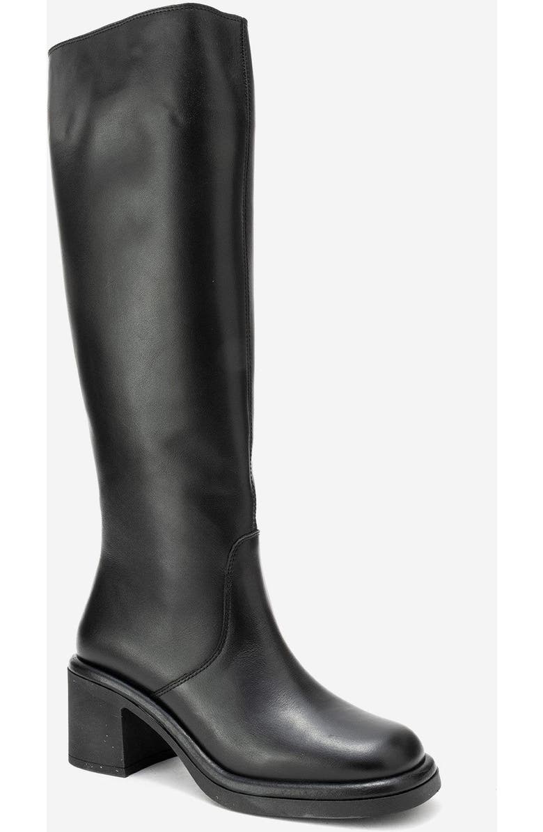Forever & Always Shoes Fros Leather Knee High Boot, Main, color, Black