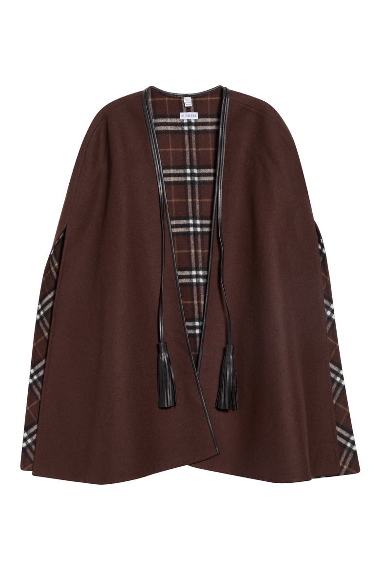 Eden Split Reversible Wool Cape, Main, color, TREACLE BROWN