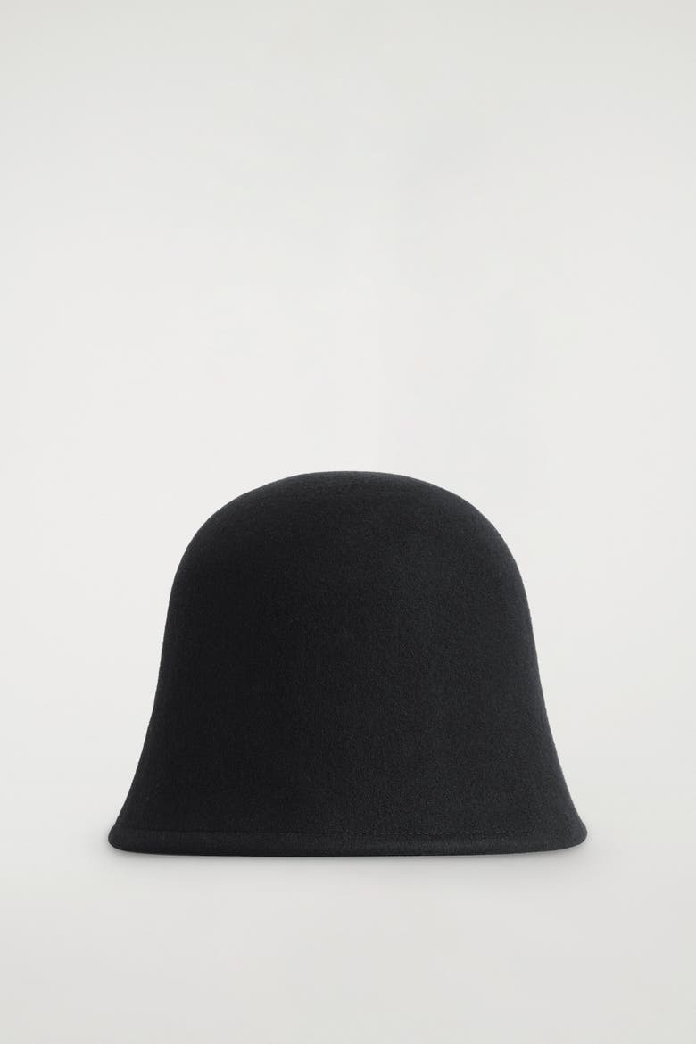 Sculpted Wool Bucket Hat, Main, color, BLACK