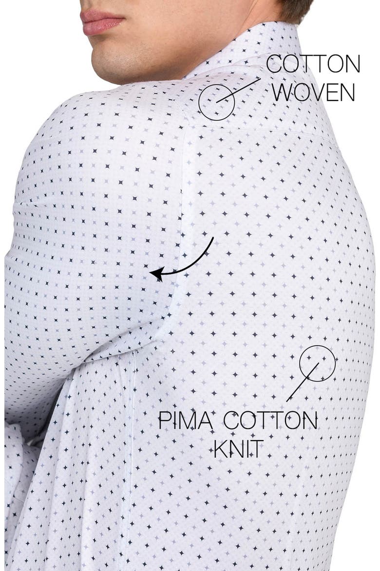 Slim Fit Metro Diamond Print Reworked Dress Shirt, Alternate, color, WHITE/ GREY