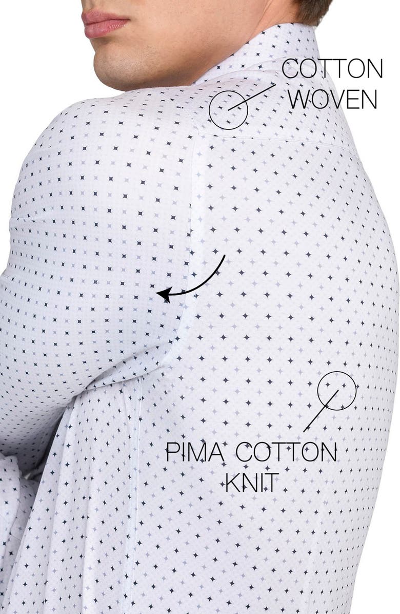 W.R.K Slim Fit Metro Diamond Print Reworked Dress Shirt, Alternate, color, White/ Grey