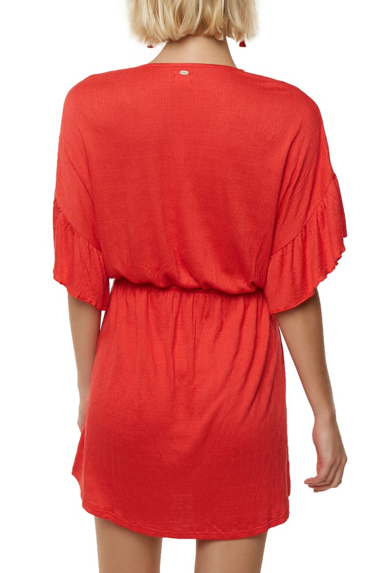 Mikhaela Keyhole Neck Dress, Alternate, color, POPPY RED