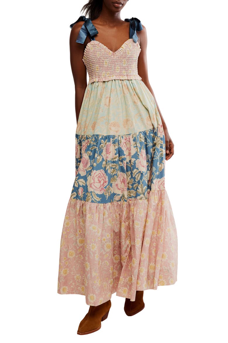 Bluebell Mixed Print Cotton Maxi Dress, Main, color, ANTIQUE COMBO