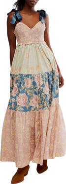 Free People Bluebell Mixed Print Cotton Maxi Dress