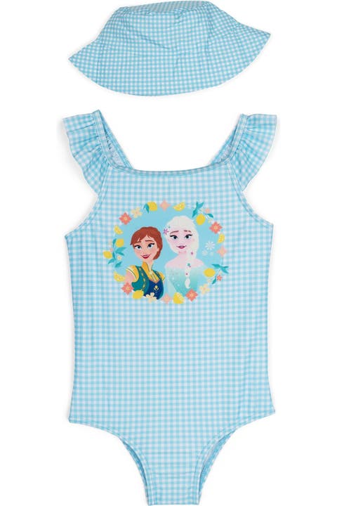 Frozen One Piece Swimsuit and Bucket Hat Set