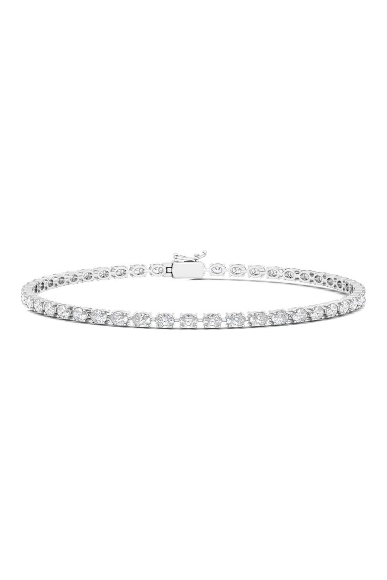 Oval Cut Lab Created Diamond Tennis Bracelet, Main, color, 6.20 CTW WHITE GOLD