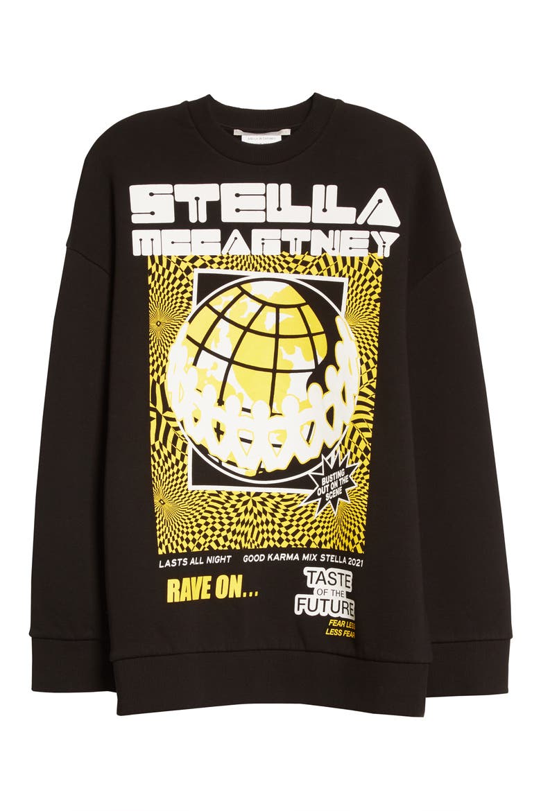 Rave Graphic Sweatshirt, Alternate, color, BLACK