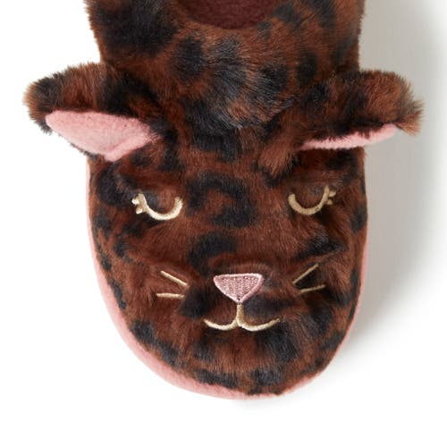 Dearfoams Kids' Peyton Animal Slip-on Clog Slipper In Brown