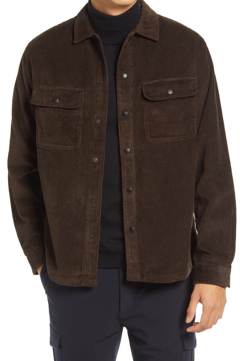 Loose Decker Organic Cotton Overshirt, Main, color, DEMITASSE