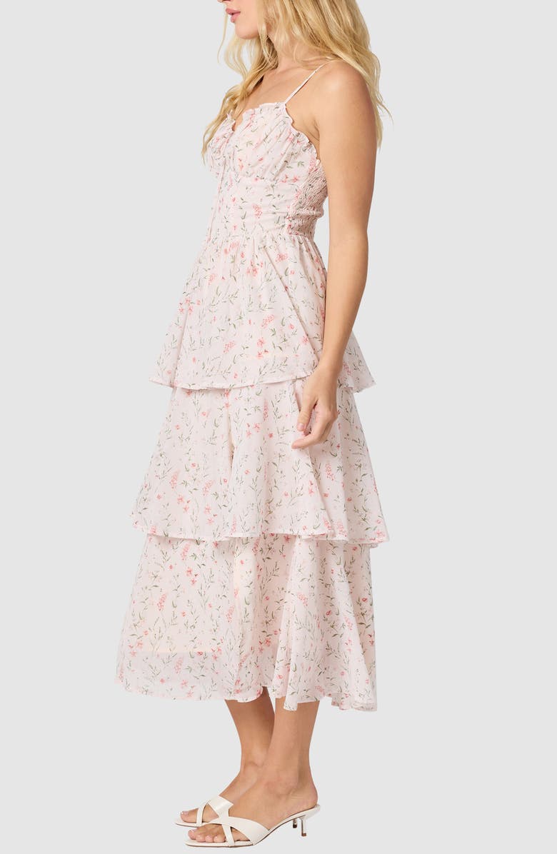 Lush Bustier Ruffled Tiered Sundress, Alternate, color, Light Blush
