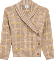 Mr. Mr. Shawl Collar Textured Cable Knit Cardigan
