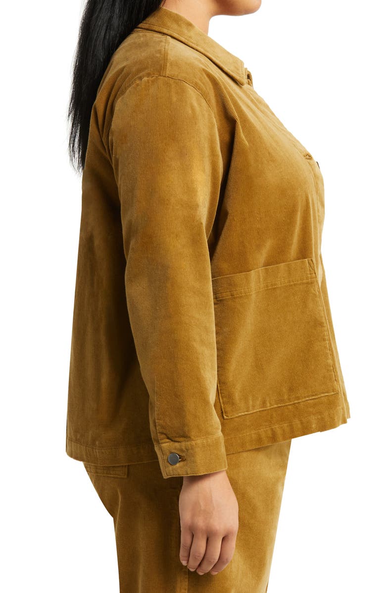 Eileen Fisher Classic Collar Organic Cotton Corduroy Jacket, Alternate, color,