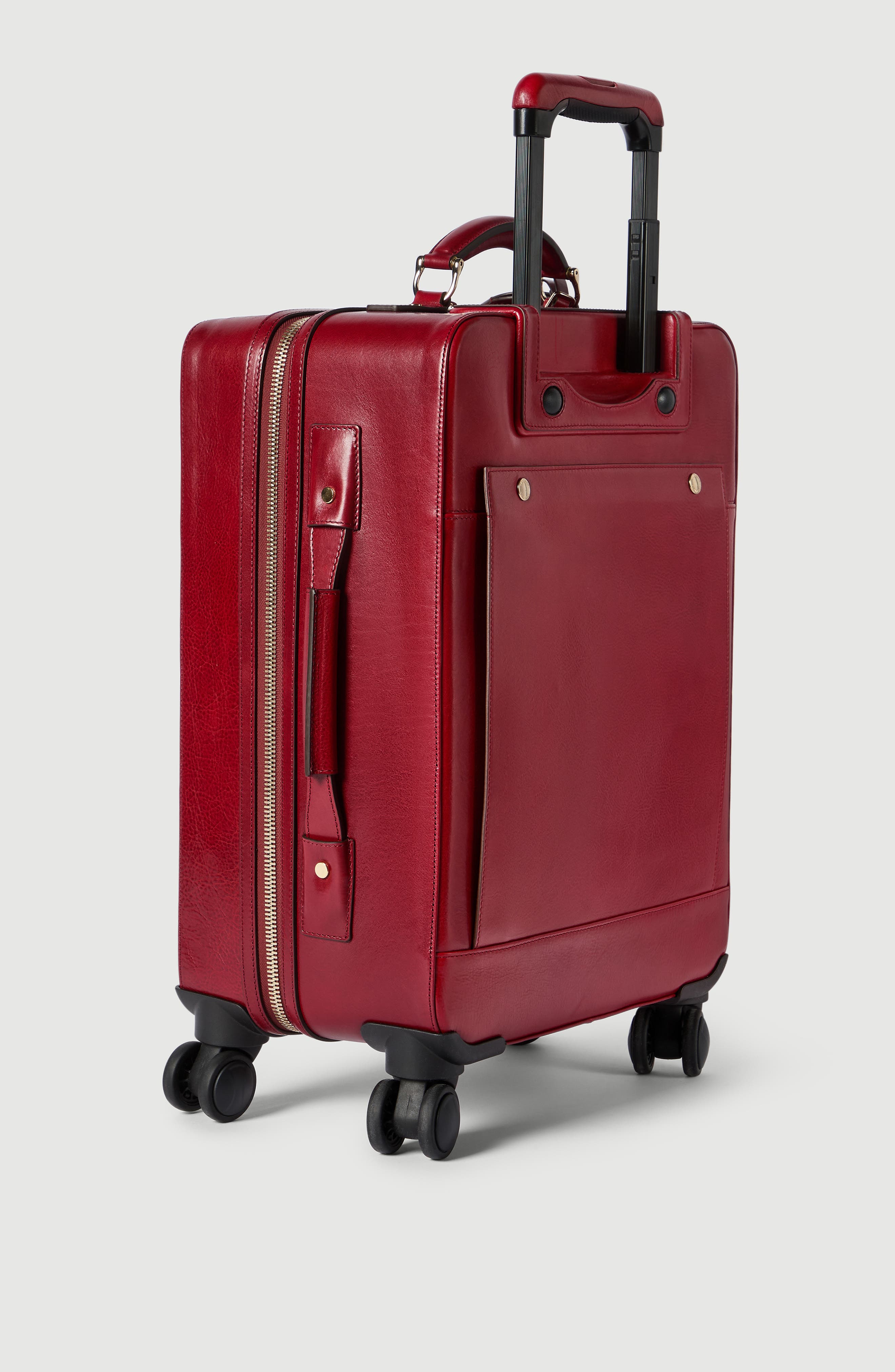 Brunello Cucinelli Burnished calfskin suitcase, Alternate, color, Terracotta