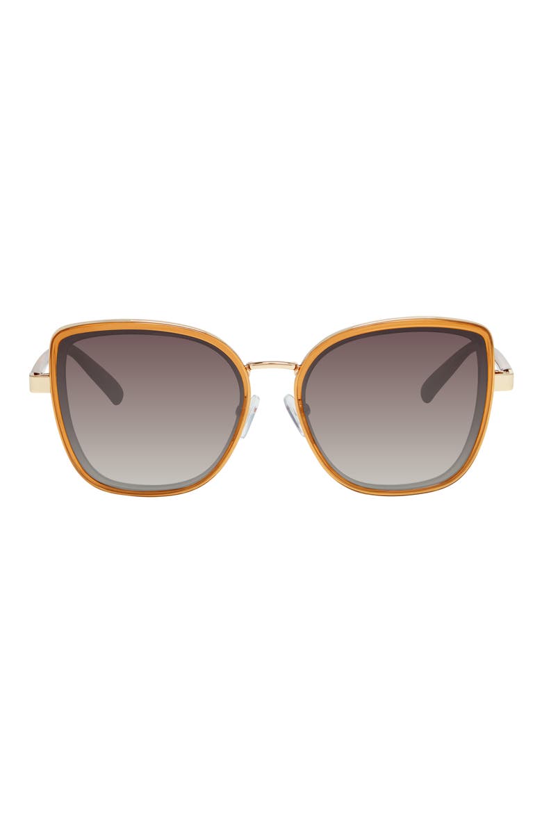 57mm Square Sunglasses, Main, color, LIGHT BROWN CRYSTAL/ GOLD