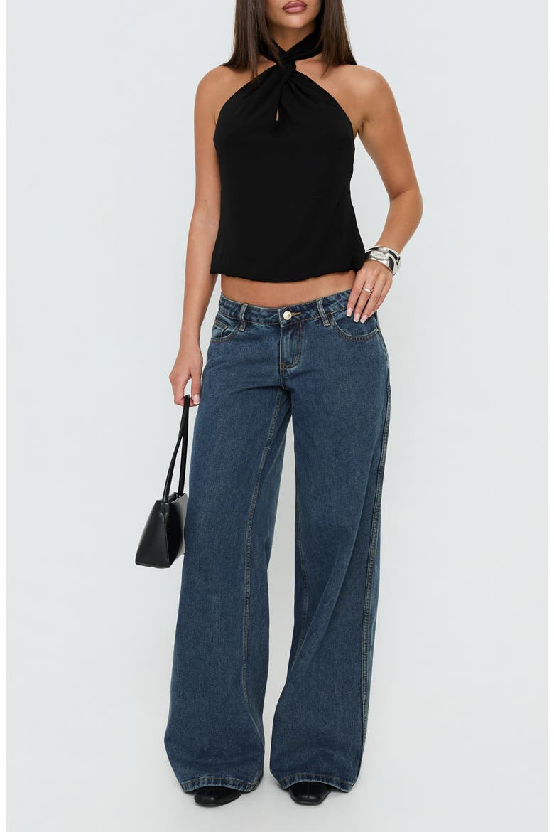 Adalynne Twist Front Crop Top, Main, color, BLACK