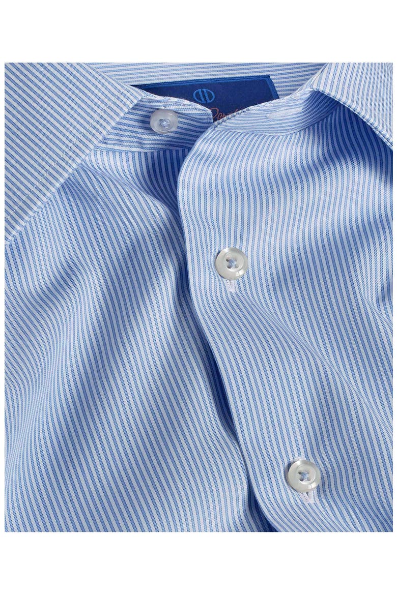 Trim Fit Stripe Cotton Twill Dress Shirt, Alternate, color, WHITE/ BLUE