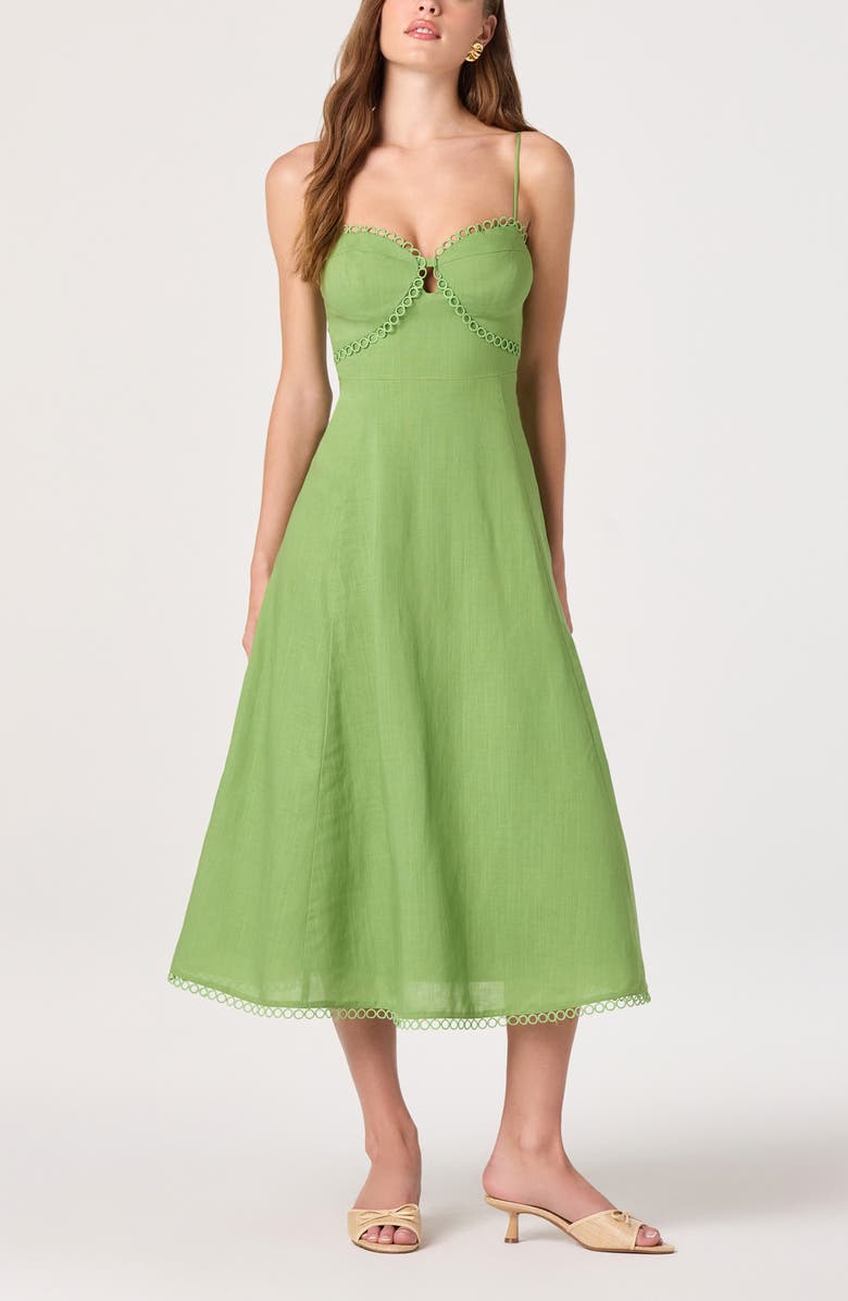 ASTR the Label Christie Sleeveless A-Line Dress, Main, color, Green