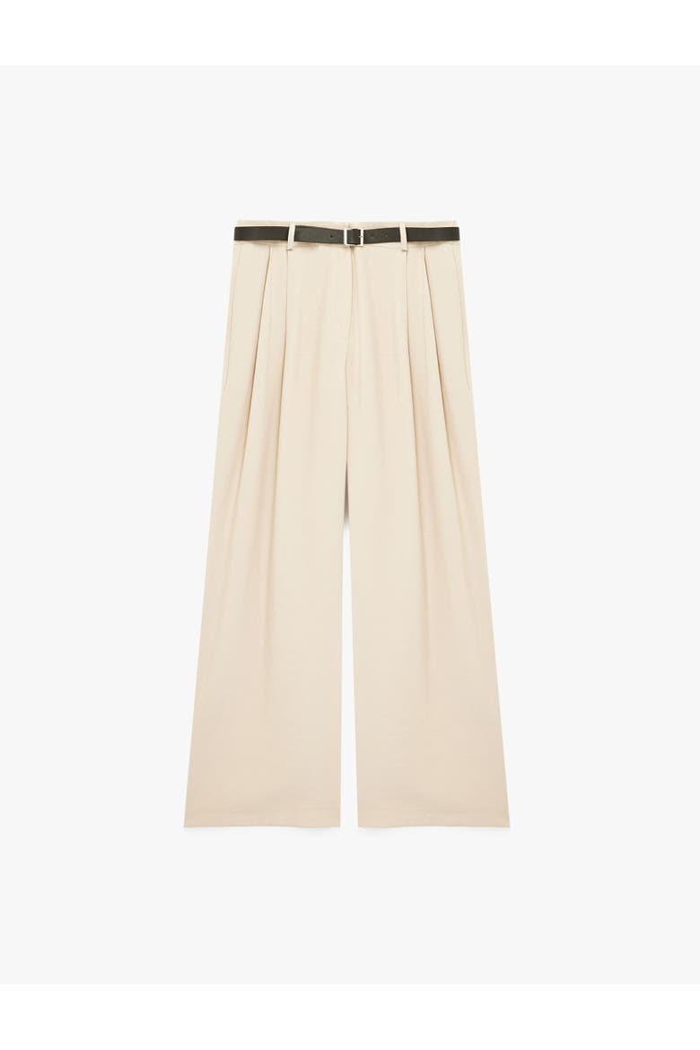Wide Leg Trousers with Belt, Alternate, color, BEIGE