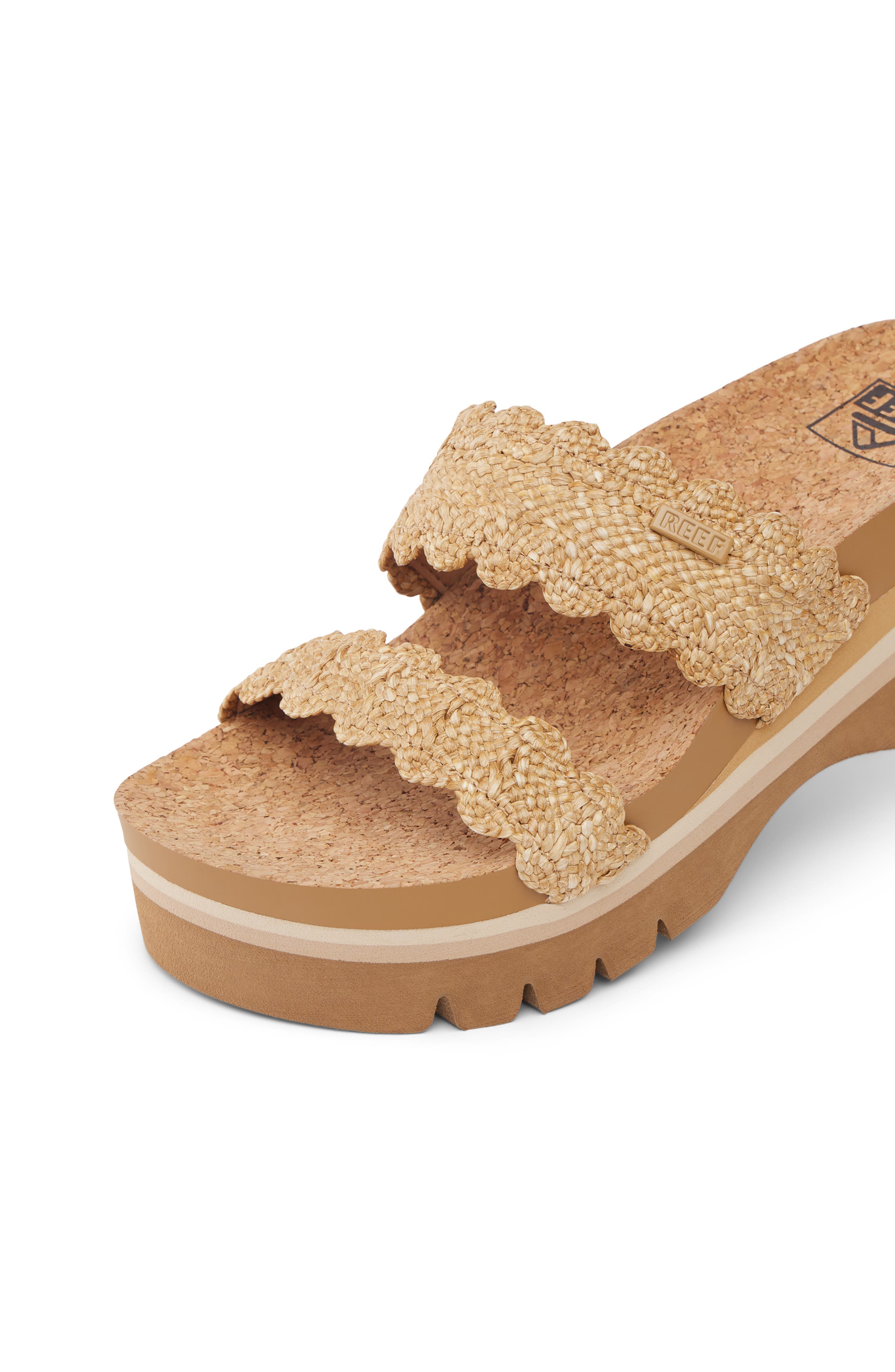 Reef Cushion Vista Higher Platform Sandal, Alternate, color, Scalloped Tan