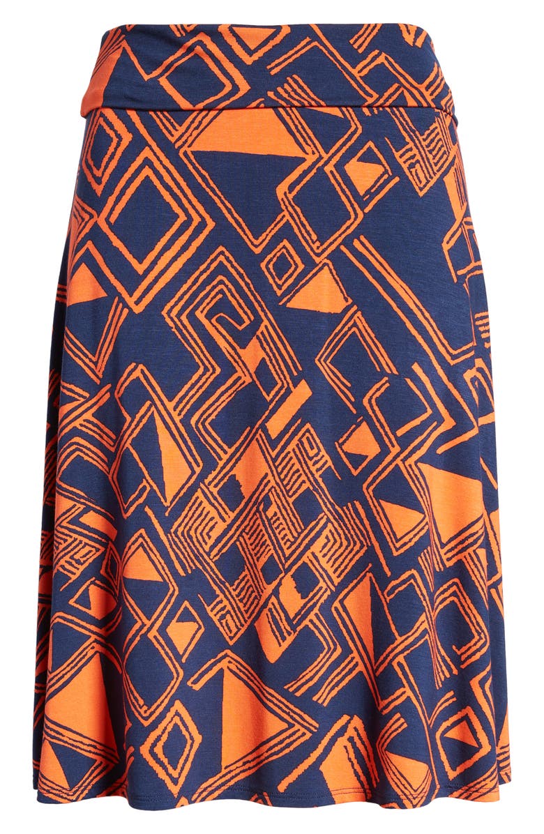 Loveappella Geo Print Roll Top Skirt, Alternate, color, 