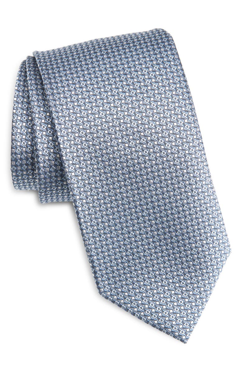 BOSS Silk Blend Jacquard Tie, Main, color, Light Pastel Purple/ Blue