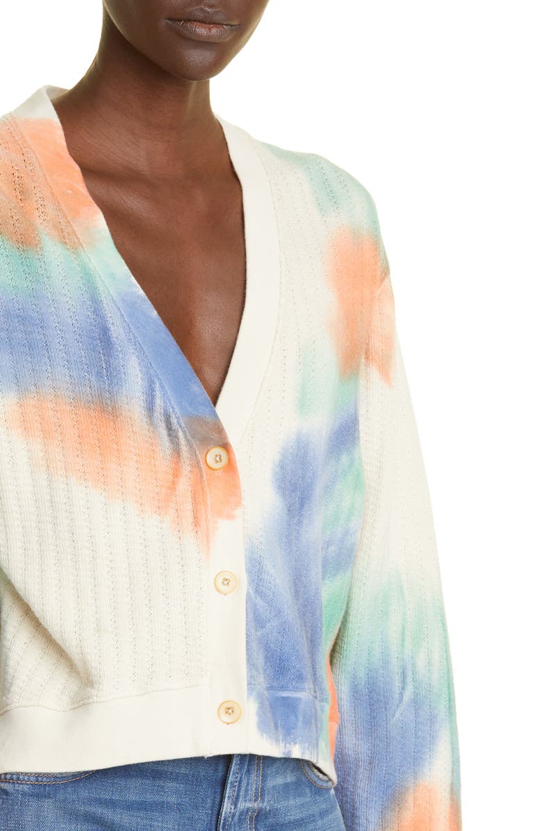 The Elder Statesman Brush Revival Pointelle Stitch Organic Cotton Cardigan, Alternate, color, 