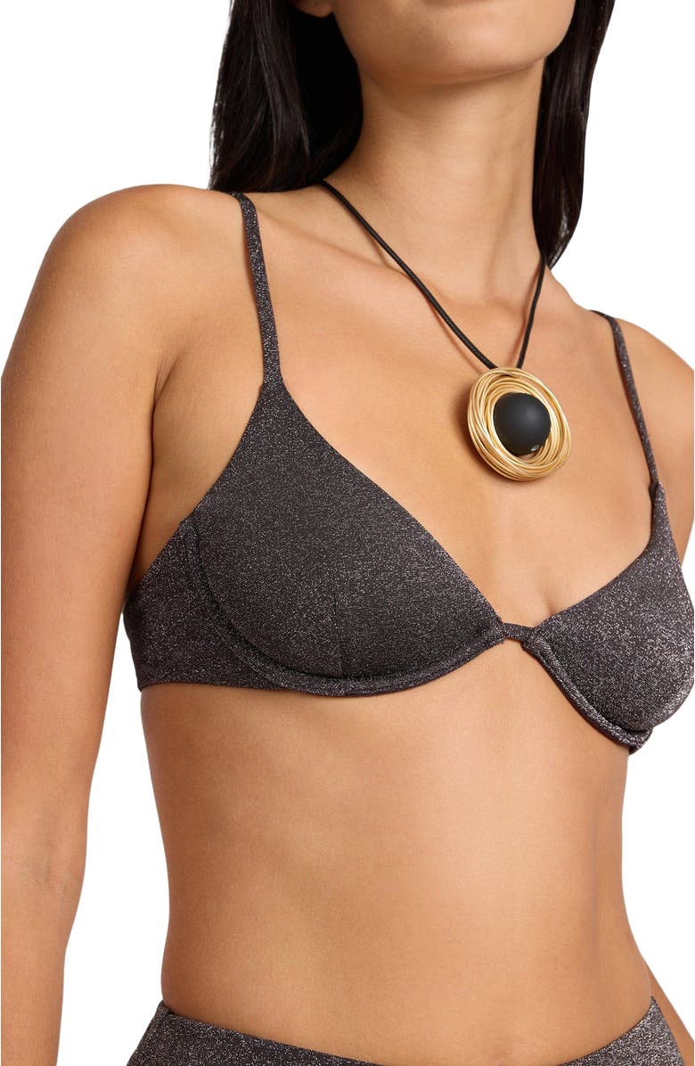 Onia Liana Bikini Top, Alternate, color, Espresso
