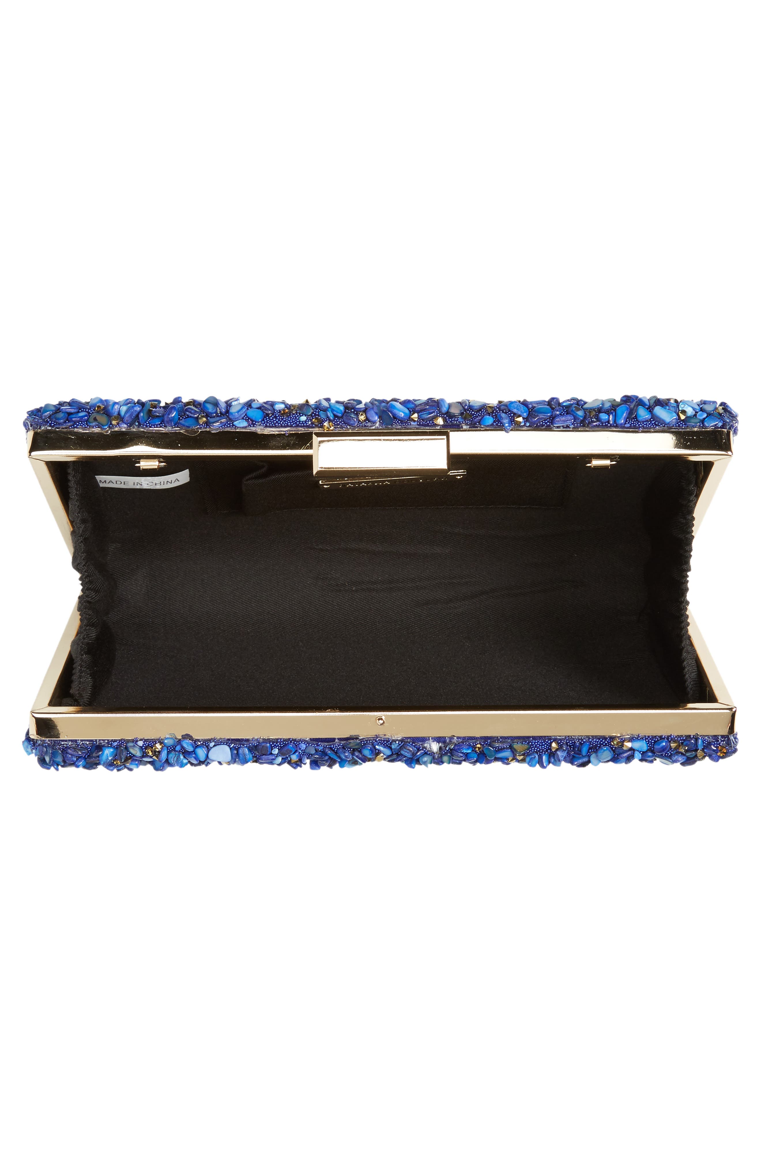Tasha Chips Embellished Box Clutch, Alternate, color, GOLD/ BLUE