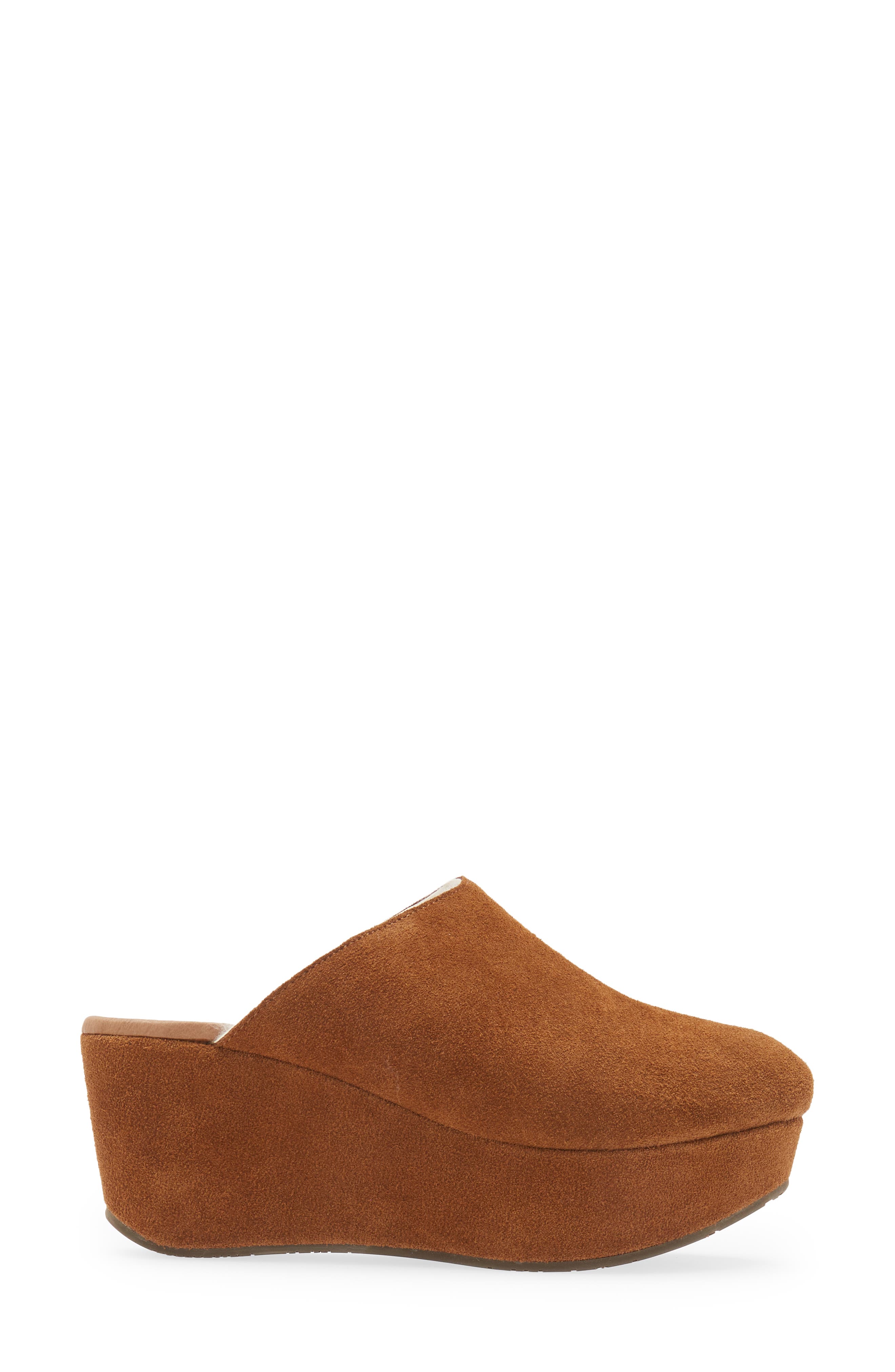 Chocolat Blu Yoselin Genuine Shearling Suede Platform Mule, Alternate, color, 