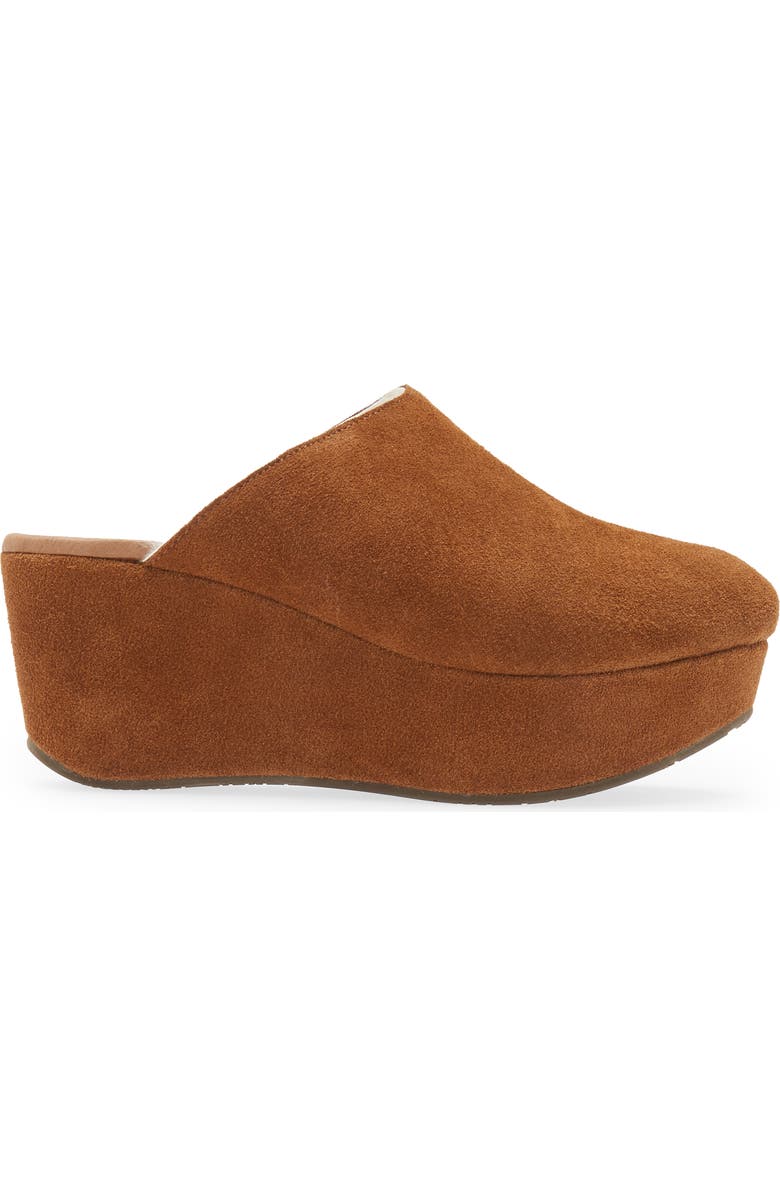 Chocolat Blu Yoselin Genuine Shearling Suede Platform Mule, Alternate, color,