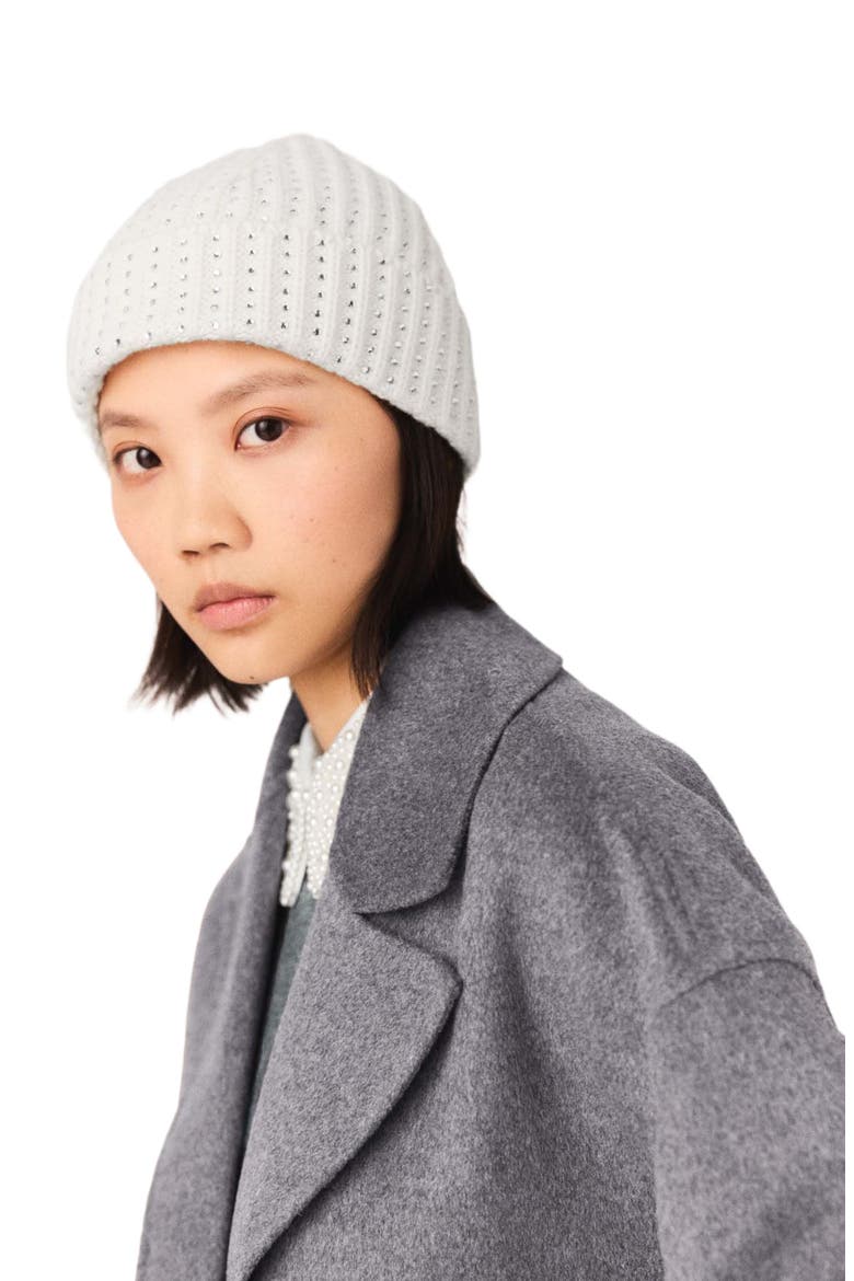 Wool and rhinestone hat, Alternate, color, Ecru