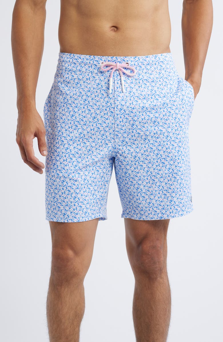 johnnie-O Every Daisy Swim Trunks, Main, color, Maliblu
