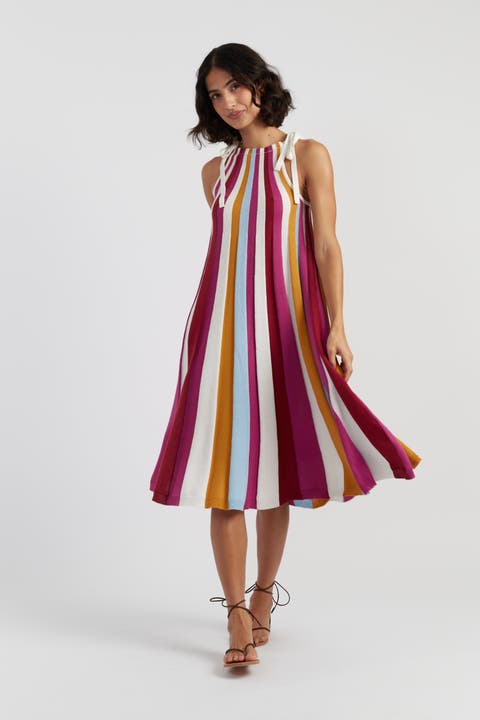 Cotton Rainbow Swing Dress