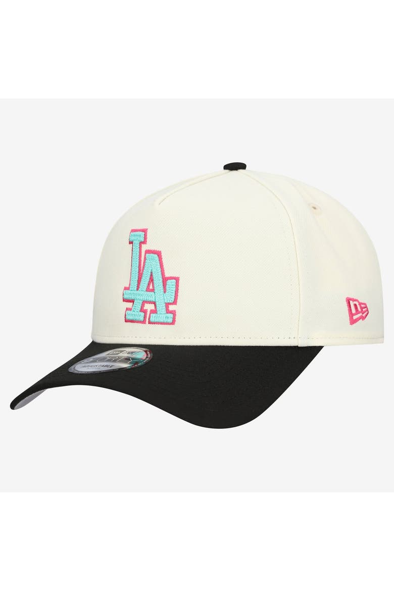 Men's New Era Cream Los Angeles Dodgers Stadium Chrome 9FORTY A-Frame Adjustable Hat, Alternate, color, Cream