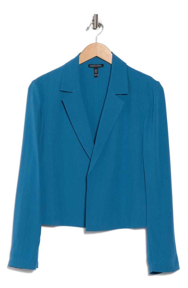Eileen Fisher Notch Lapel Silk Blazer, Main, color, 