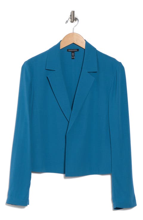 Notch Lapel Silk Blazer