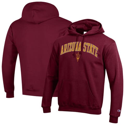 Men's Champion  Maroon Arizona State Sun Devils Arched Logo Fleece Pullover Hoodie
