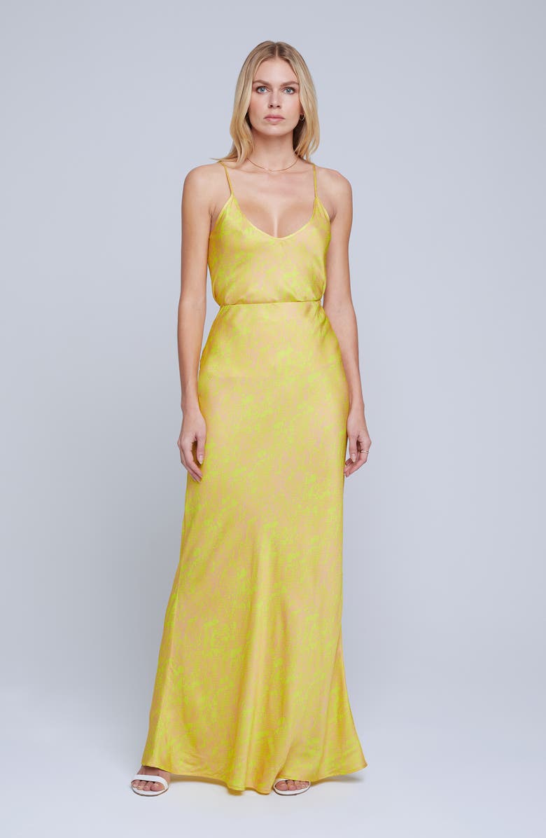 L'AGENCE Zeta Abstract Print Bias Maxi Skirt, Alternate, color, 