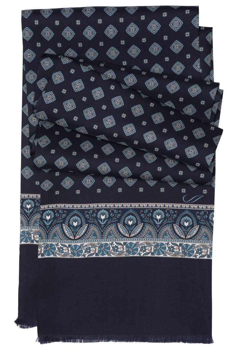 Ancona - Silk Scarf for Men, Main, color, Navy