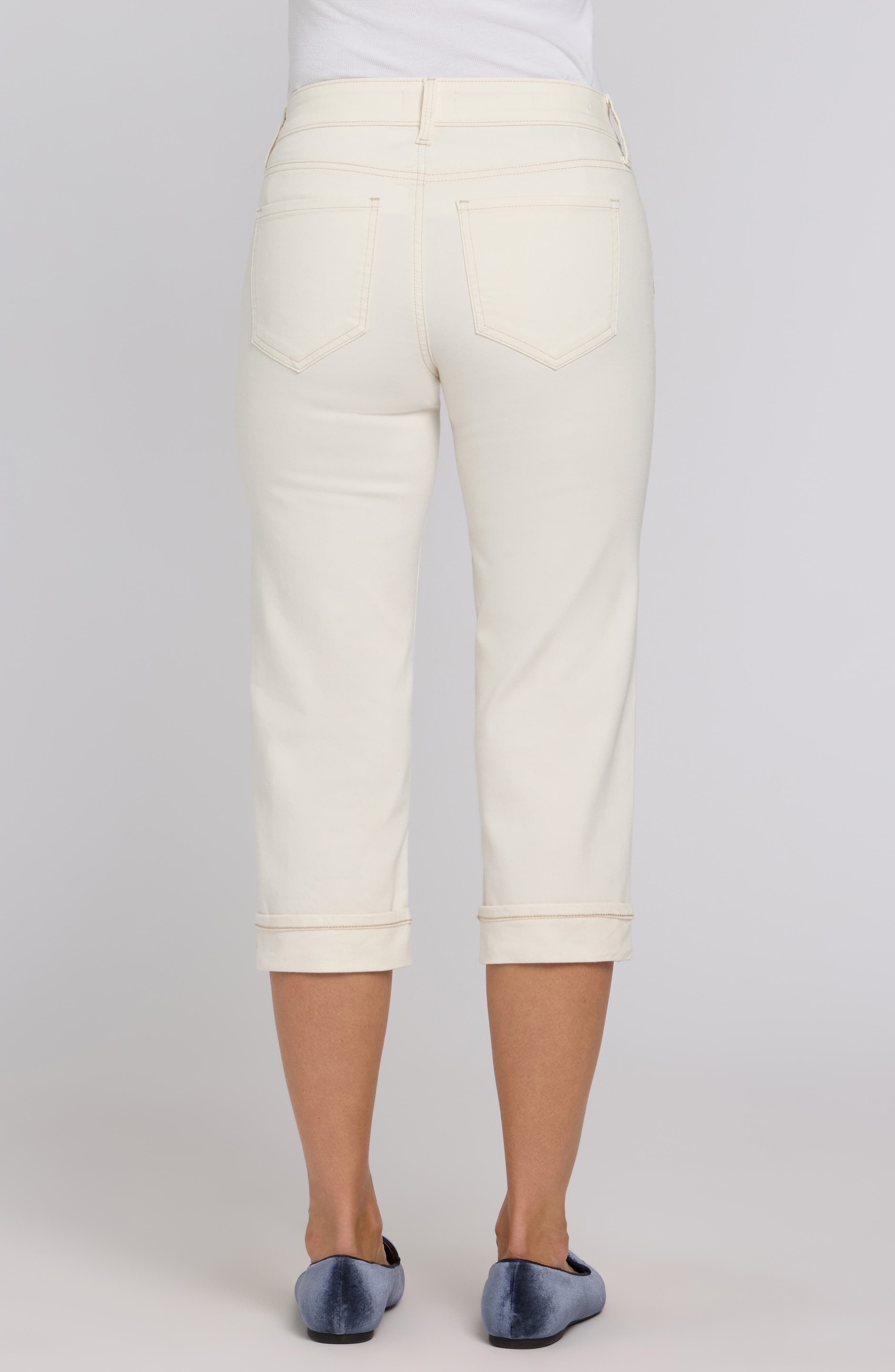Marilyn Stripe Cuffed Straight Leg Capri Jeans - image 2