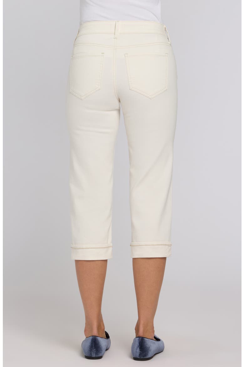 Marilyn Stripe Cuffed Straight Leg Capri Jeans, Alternate, color, VINTAGE WHITE