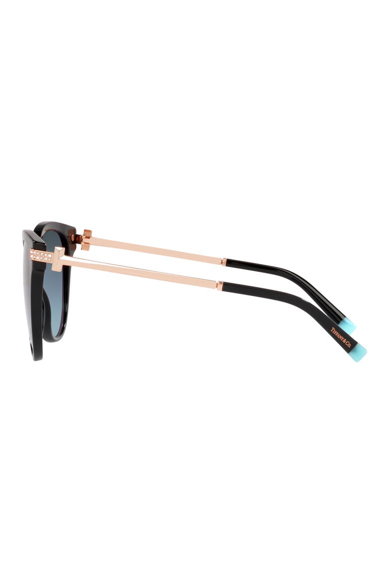 55mm Gradient Pillow Sunglasses, Alternate, color, BLACK