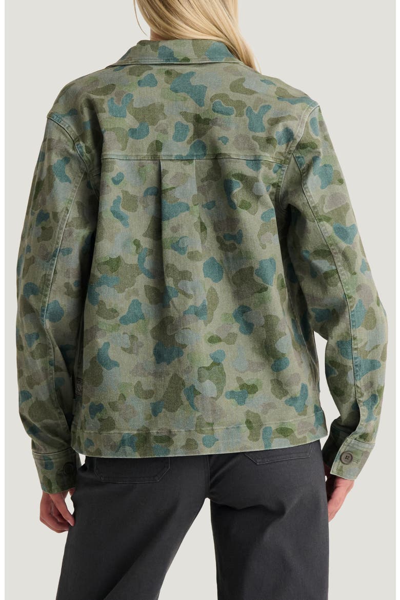 Folly Stretch Cotton Twill Chore Coat, Alternate, color, WATERCOLOR CAMO OIL GREEN