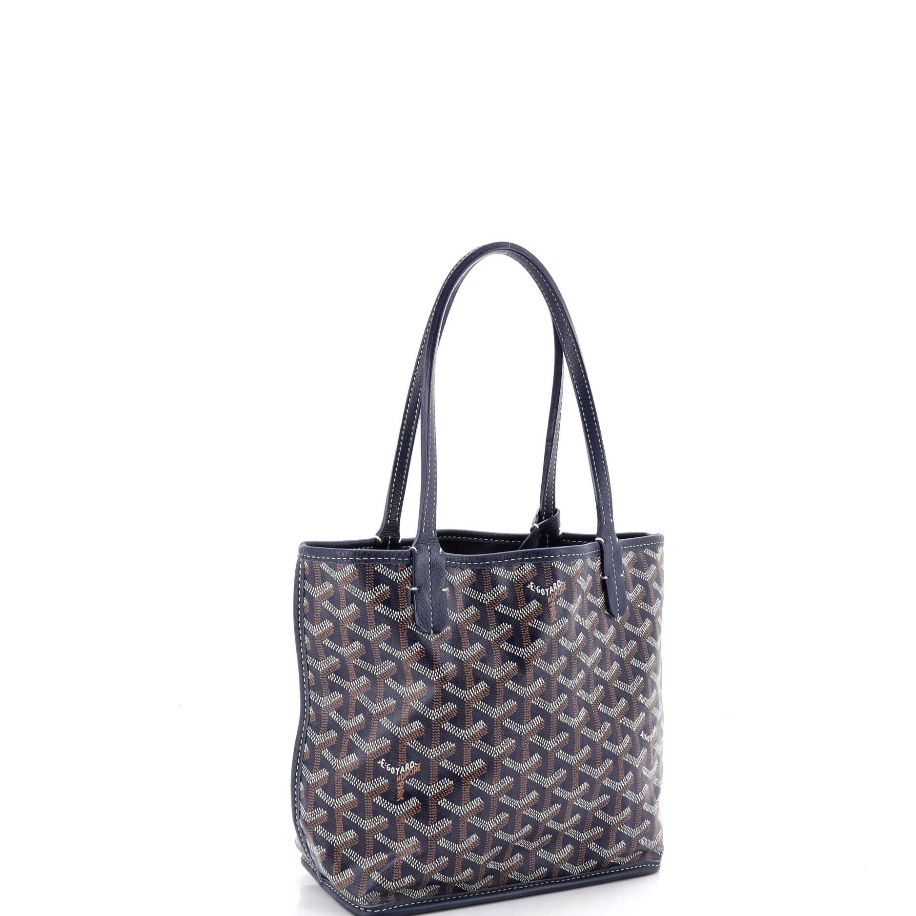 Pre-Owned Goyard Anjou Reversible Tote Coated Canvas Mini, Alternate, color, Blue