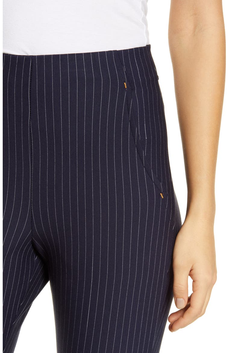Pinstripe Ponte Skimmer Leggings, Alternate, color, NAVY
