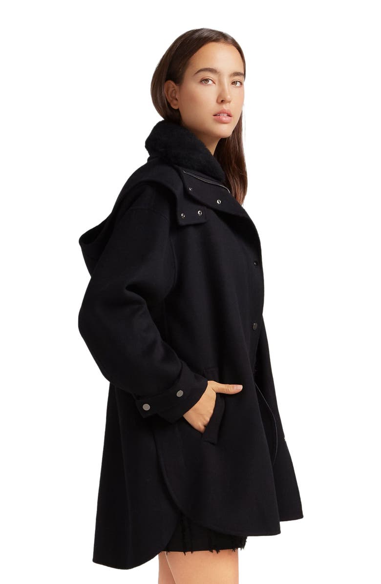 Belle & Bloom Heavy Hearted Detachable Hooded Coat, Alternate, color, Black