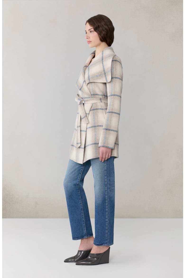 Bridgette Plaid Wrap Coat, Alternate, color, POOLSIDE PLAID