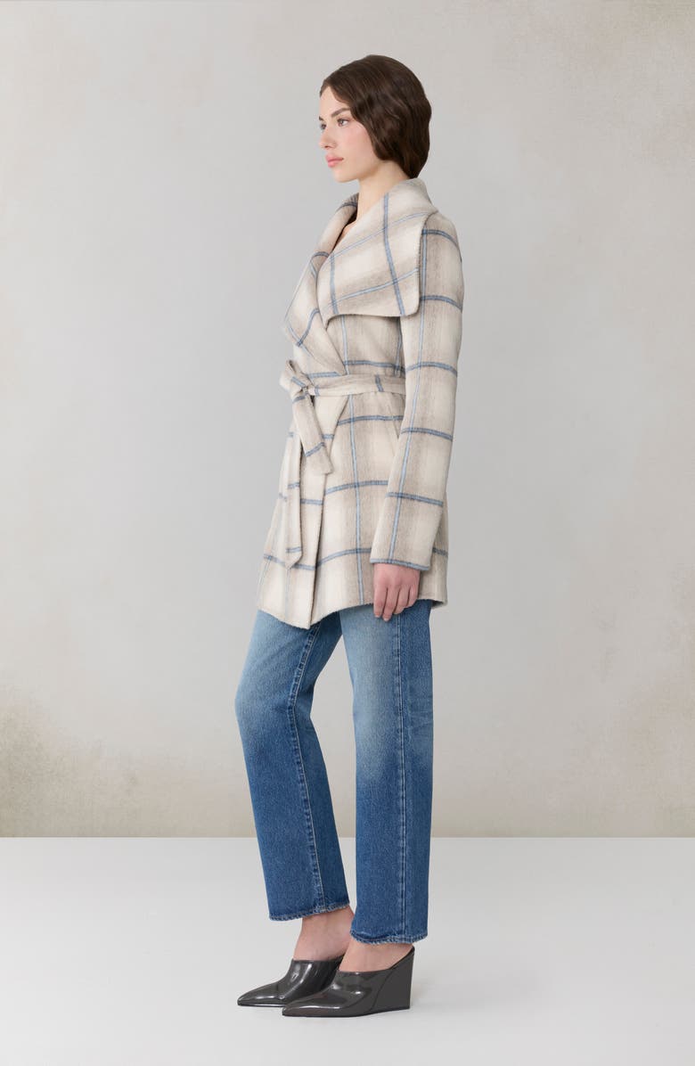 Soia & Kyo Bridgette Plaid Wrap Coat, Alternate, color, Poolside Plaid