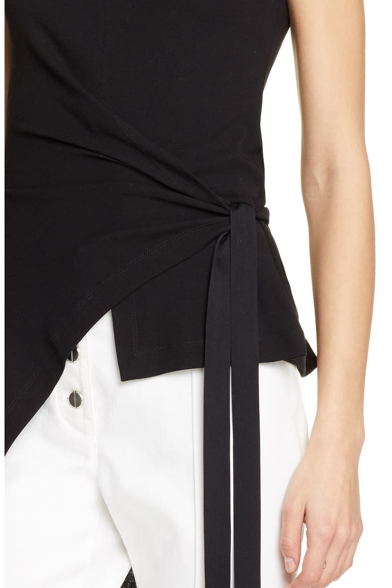 Split Apron Wrap Tee, Alternate, color, BLACK