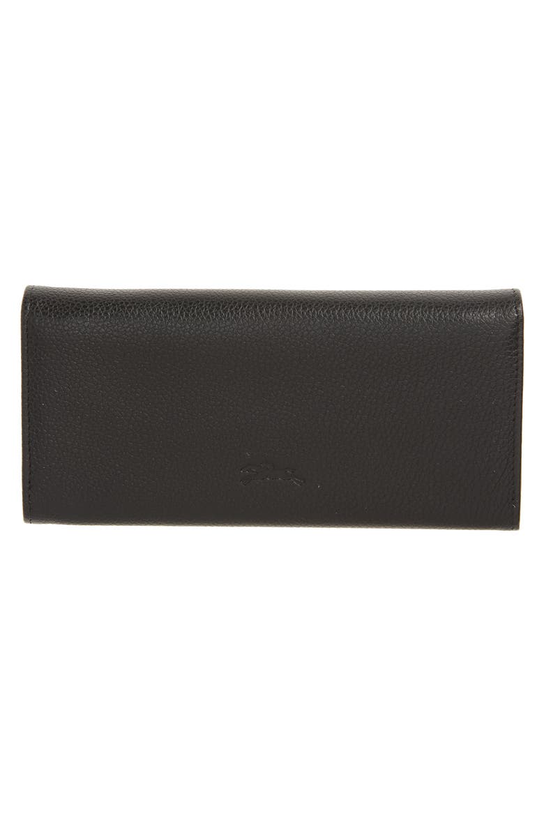 Le Foulonne Leather Continental Wallet, Alternate, color, BLACK